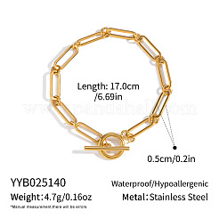 Minimalist 5mm 304 Stainless Steel Paperclip Chain OT Bracelets for Women&nbsp;DI6233-2