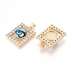 Brass Micro Pave Clear Cubic Zirconia Pendants for Women&nbsp;KK-T070-91A-07