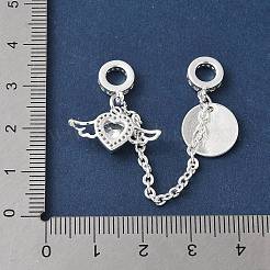 Brass Micro Pave Clear Cubic Zirconia Cable Chain European Beads&nbsp;KK-G531-07B-S