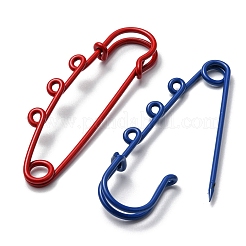 10Pcs 10 Colors Spray Painted Iron Brooch Findings&nbsp;IFIN-YW0001-55A