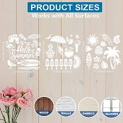 1 Set Summer Theme PET Hollow Out Drawing Painting Stencils&nbsp;DIY-MA0004-76B