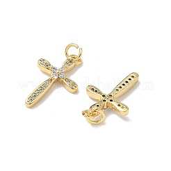 Brass Micro Pave Cubic Zirconia Pendants&nbsp;KK-Q068-49C-G