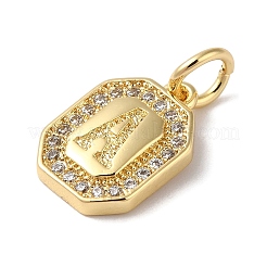 Real 18K Gold Plated Brass Micro Pave Clear Cubic Zirconia Pendants&nbsp;KK-L216-002G-A
