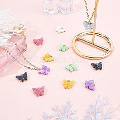 Light Gold Plated Acrylic Charms&nbsp;PALLOY-SC0002-58