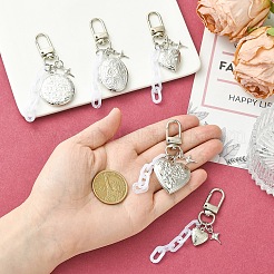 5Pcs Brass Locket & Alloy Star & Acrylic Oval Link Pendant Decorations&nbsp;HJEW-YW00470