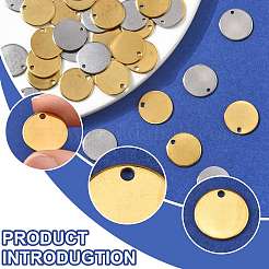 60Pcs 2 Colors Ion Plating(IP) 304 Stainless Steel Charms&nbsp;STAS-FS0002-09