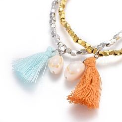 Brass Beads Stretch Bracelets&nbsp;BJEW-JB04056