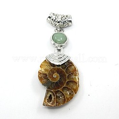 Gemstone Fossil Snail Big Pendants&nbsp;G-F062-M