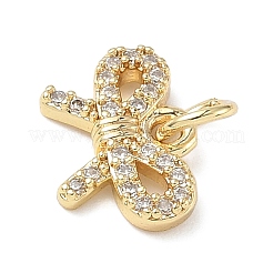 Brass Micro Pave Cubic Zirconia Charms&nbsp;ZIRC-I356-05G-02