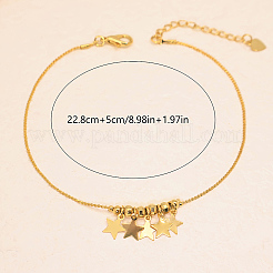 Vintage Brass Star Tassel Charm Anklets for Women&nbsp;CU9908