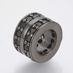 Brass Micro Pave Cubic Zirconia Beads&nbsp;ZIRC-S058-86B