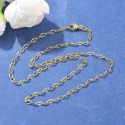 Brass Paperclip Chains Necklace for Women&nbsp;NJEW-P265-29G