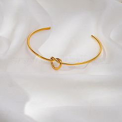 304 Stainless Steel Heart Knot Open Cuff Bangles for Women&nbsp;PA0211