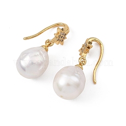 Natural Baroque Pearl Keshi Pearl Dangle Earrings&nbsp;EJEW-JE07112