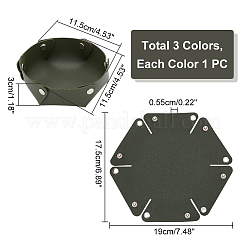 3Pcs 3 Colors PU Leather Storage Tray Box with Snap Button&nbsp;AJEW-WR0001-80