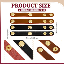 4Pcs 2 Colors Leather Purse Shortener Adjustable Buckles&nbsp;FIND-PH0027-98A