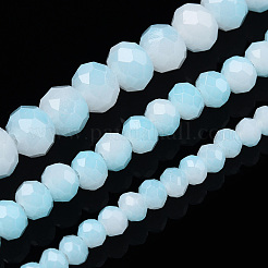 Two-Tone Imitation Jade Glass Beads Strands&nbsp;GLAA-T033-01A-05