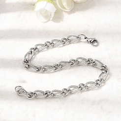 201 Stainless Steel Figaro Chain Bracelets&nbsp;STAS-T077-04P