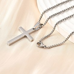 304 Stainless Steel Pendant Necklaces&nbsp;NJEW-P329-03B-P