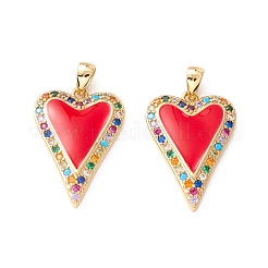 Brass Micro Pave Colorful Cubic Zirconia Pendants&nbsp;ZIRC-Z019-45-NR