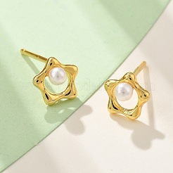 925 Sterling Silver Stud Earrings&nbsp;EJEW-D317-01G