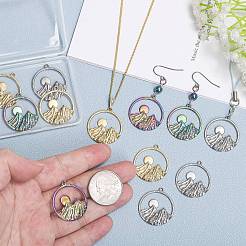 12Pcs 3 Colors Ion Plating(IP) 304 Stainless Steel Pendants&nbsp;STAS-SZ0002-94