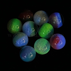 Luminous Two Tone Resin & Glitter Powder Beads&nbsp;RESI-F073-04