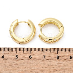 Clear Cubic Zirconia Star Hoop Earrings&nbsp;X-EJEW-C022-06G