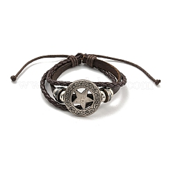 PU Imitation Leather Cord Triple Layer Multi-strand Bracelets&nbsp;BJEW-P329-03AS