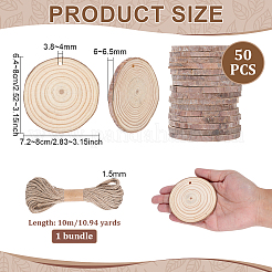 50Pcs Wood Big Pendants&nbsp;WOOD-PH0004-05
