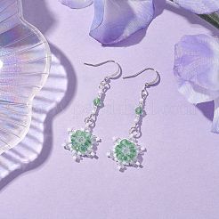 Glass Seed Beaded Dangle Earrings&nbsp;EJEW-MZ00171-03