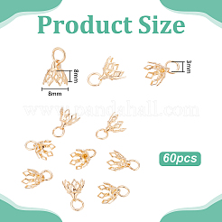 60Pcs Flower Rack Plating Brass Filigree Bead Cap Bails&nbsp;KK-UN0005-87