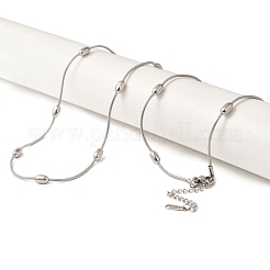 304 Stainless Steel Oval Snake Chain Necklaces&nbsp;NJEW-H046-03P