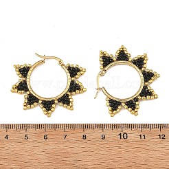 Glass Beaded Hoop Earrings&nbsp;EJEW-MZ00750