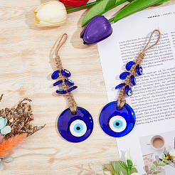 2Pcs Glass Turkey Evil Eye Car Hanging Decorations&nbsp;HJEW-DC0001-14
