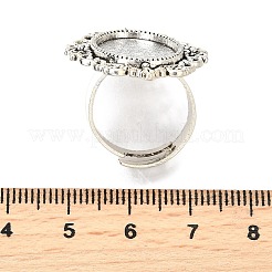 Vintage Adjustable Iron Finger Ring Components Alloy Cabochon Bezel Settings&nbsp;X-PALLOY-Q300-09AS-NR