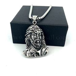 Religion 304 Stainless Steel Jesus Head Pendant Necklaces for Men Women&nbsp;ZK3713