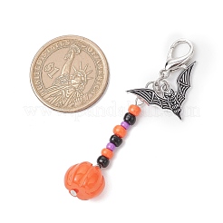 Halloween Handmade Glass Seed Beaded Pendants Decorations&nbsp;HJEW-MZ00296-03
