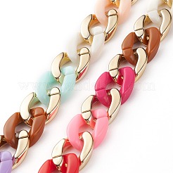 Handmade Acrylic & CCB Plastic Curb Chains&nbsp;AJEW-JB00985