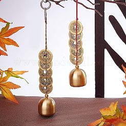 2cs 2 Colors Brass Bell Pendant Decorations&nbsp;HJEW-FH0001-15