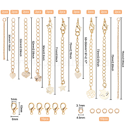 20Pcs 10 Size Brass Chain Extender&nbsp;KK-BC0007-23