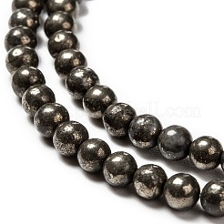 Natural Pyrite Beads Strands&nbsp;G-L031-4mm-01
