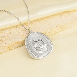 304 Stainless Steel Cowboy Hat Pendant Necklaces&nbsp;WGB678A-02