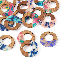 16Pcs 8 Colors  Resin and Walnut Pendants&nbsp;FIND-TA0006-41