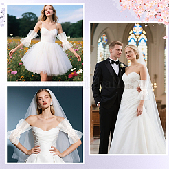 Polyester Lace Arm Oversleeves for Bride&nbsp;AJEW-WH20120-24B