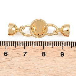 Brass Micro Pave Clear Cubic Zirconia Fold Over Clasps&nbsp;KK-U059-63G