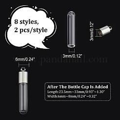 16 Sets 8 Style Transparent Glass Bottle Pendants&nbsp;GLAA-AR0001-26