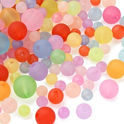 80G 4 Styles Transparent Acrylic Ball Beads&nbsp;FACR-FS0001-02