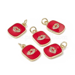 Brass Micro Pave Cubic Zirconia Charms&nbsp;KK-E068-VB436-2