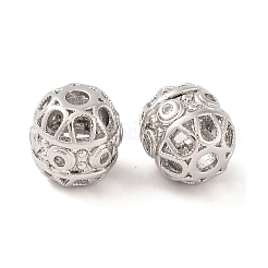 Brass Micro Pave Clear Cubic Zirconia Beads&nbsp;KK-S389-15P